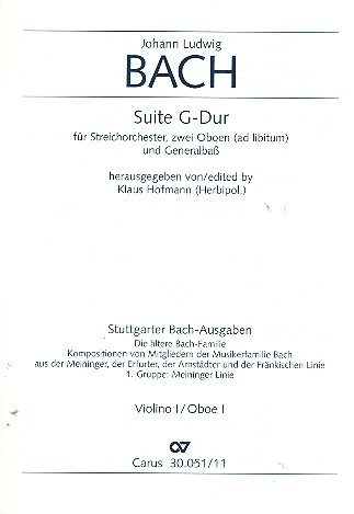 Suite G-Dur für Streichorchester, 2 Oboen ad lib. und Bc