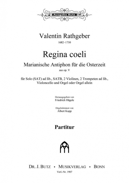 Regina coeli aus op.5 für gem Chor und Orgel (Instrumente und Soli ad lib)