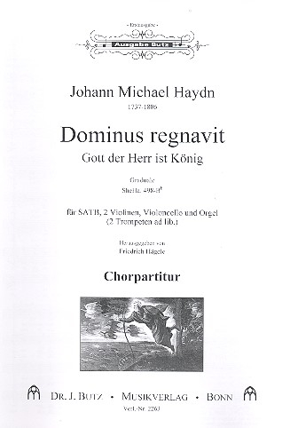 Dominus regnavit für gem Chor, 2 Violinen, Violoncello und Orgel (2 Trompeten ad lib)