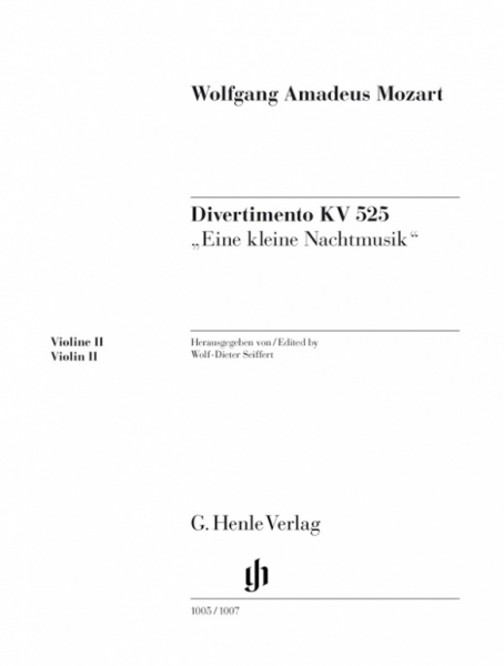 Eine kleine Nachtmusik KV525 für 2 Violinen, Viola, Violoncello (Kontrabaß)