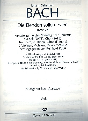 Die Elenden sollen essen Kantate Nr.75 BWV75