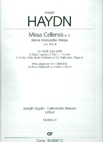 Missa cellensis C-Dur Hob.XXII:8 für Soli, gem Chor und Orchester