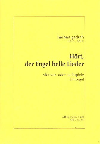 Hört der Engel helle Lieder für Orgel