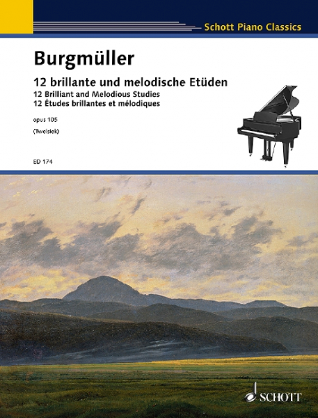 12 brillante und melodische Etüden op.105 für Klavier