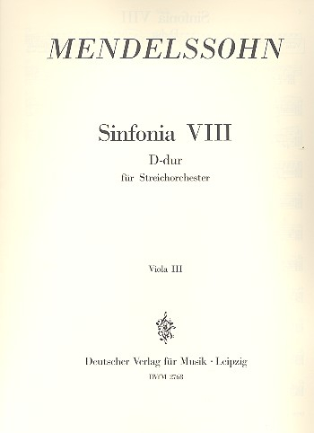 Sinfonia D-Dur Nr.8 für Streichorchester