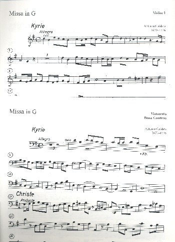 Missa G-Dur für Soli (SATB), Chor, 2 Violinen und Bc