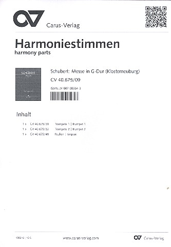 Missa G-Dur D167 für Soli (STB), Chor und Orchester