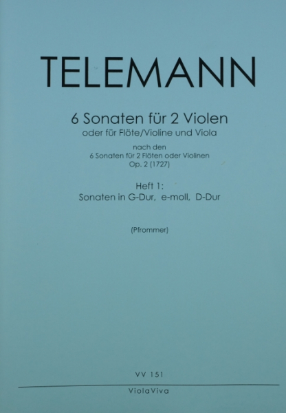 6 Sonaten op.2 Band 1 (Nr.1-3) für 2 Violen (Flöte/Violine und Viola)