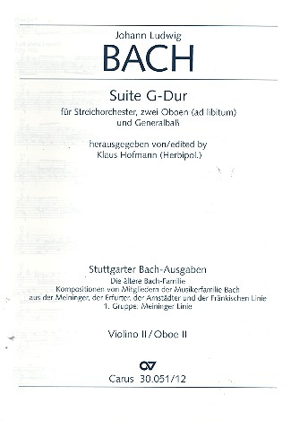 Suite G-Dur für Streichorchester, 2 Oboen ad lib. und Bc