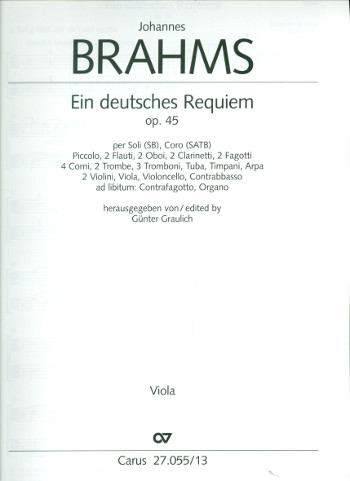 Ein deutsches Requiem op.45 für Soli, gem Chor und Orchester