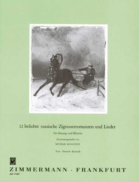 12 beliebte russische Zigeunerromanzen und Lieder für Gesang und Klavier