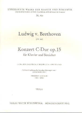 Konzert C-Dur Nr.1 op.15 für Klavier und Streicher