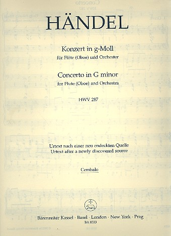 Konzert g-Moll Nr.3 HWV287 für Flöte (Oboe) und Streichorchester