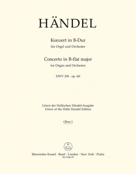 Konzert B-Dur op.4,6 HWV294 für Orgel und Orchester