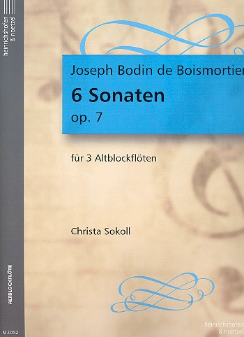 6 Sonaten op.7 für 3 Altblockflöten