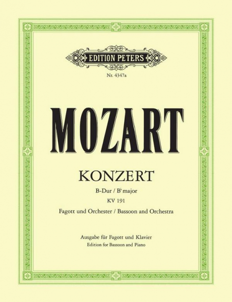 Konzert B-Dur KV191 für Fagott und Orchester für Fagott und Klavier