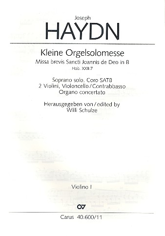 Kleine Orgelmesse B-Dur Hob.XXII:7 für Sopran, Chor, Streicher, Orgel