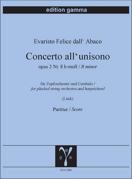 Concerto all&#039;unisono h-moll op. 2 Nr. 8 für Zupforchester und Cembalo