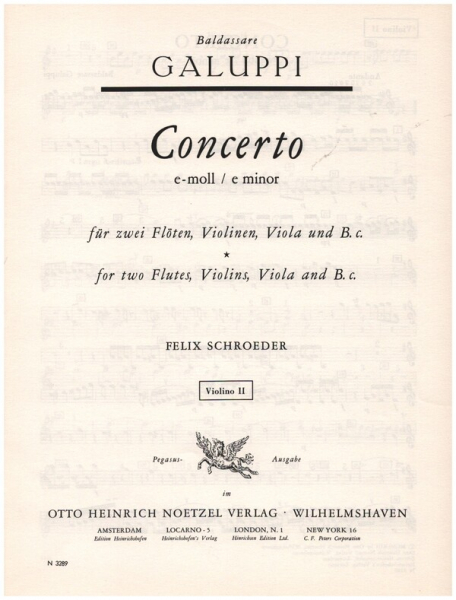 Concerto e-Moll für 2 Flöten und Streichorchester,