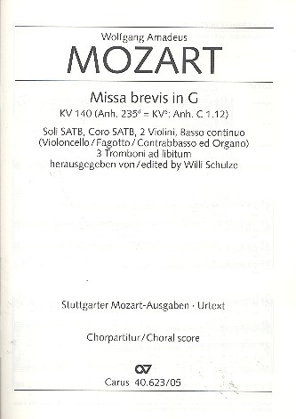 Missa brevis G-Dur KV140 für Soli, Chor und Orchester