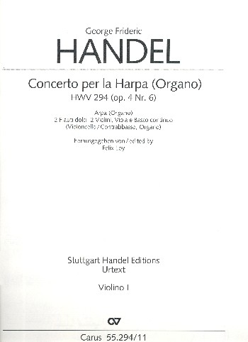 Konzert op.4,6 HWV294 für Harfe (Orgel) und Orchester