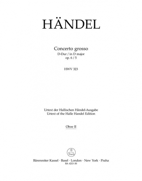 Concerto grosso D-Dur op.6,5 HWV323 für Orchester