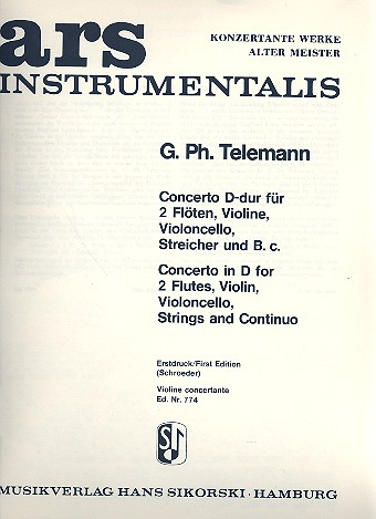 Concerto D-Dur für 2 Flöten, Violine, Violoncello und Streicher