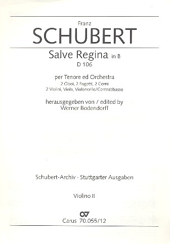 Salve Regina D106 für Tenor und Orchester