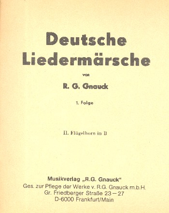 Deutsche Liedermärsche Band 1 für Blasorchester