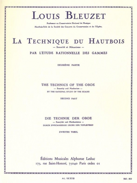 La technique du hautbois vol.2 gammes en tierces, mécanisme,