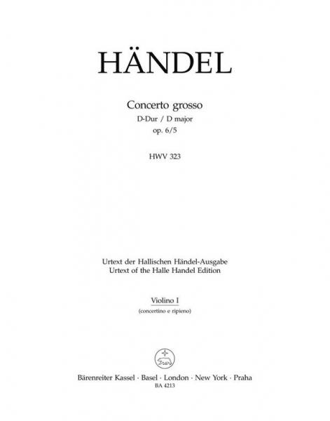 Concerto grosso D-Dur op.6,5 HWV323 für Orchester