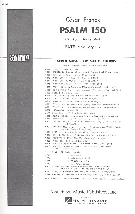 Psalm 150 for mixed chorus and organ score