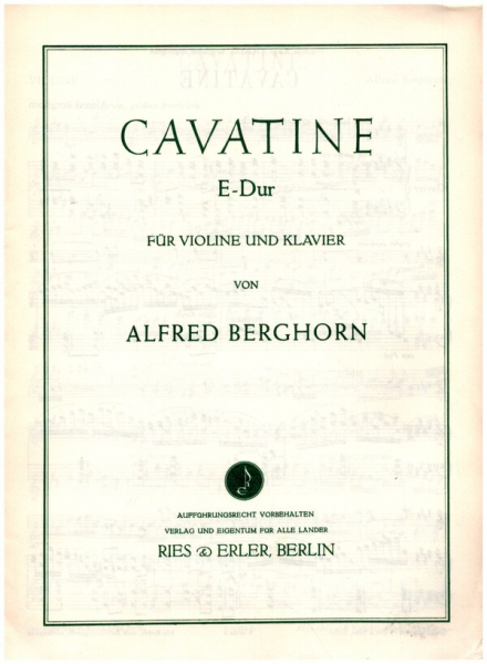 Cavatine für Violine und Klavier