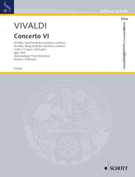 Concerto VI op. 10/6 RV 437/PV 105 für Flöte (Alt-Blockflöte), Streichorchester und Basso continuo