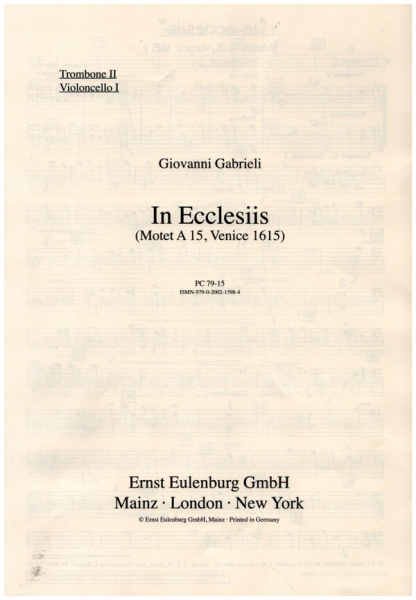 In ecclesiis für gem Chor (SATB), Soli (SATB, auch chorisch), 6 Instrumente und Bc