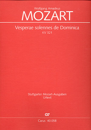 VESPERAE SOLENNES DE DOMINICA KV321 FUER SOLI (SATB), CHOR UND ORCHESTER