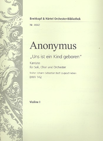 Uns ist ein Kind geboren Kantate Nr.142 BWV142