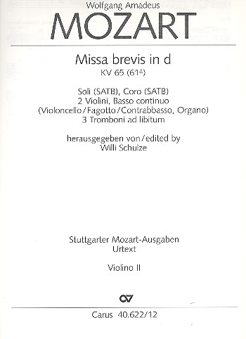 Missa brevis d-Moll KV65 für Soli, Chor und Orchester