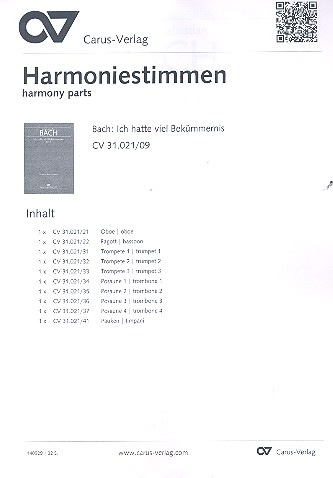 Ich hatte viel Bekümmernis Kantate Nr.21 BWV21