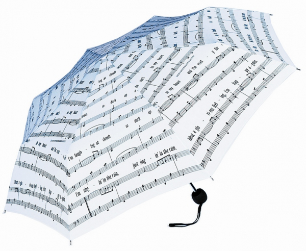 Taschenschirm &#039;Singin&#039; in the Rain&#039; White/Black