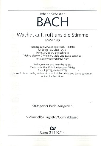 Wachet auf ruft uns die Stimme Kantate Nr.140 BWV140