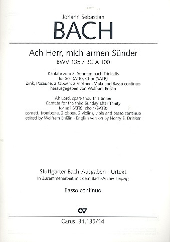 Ach Herr, mich armen Sünder BWV135 für Soli, gem Chor und Orchester