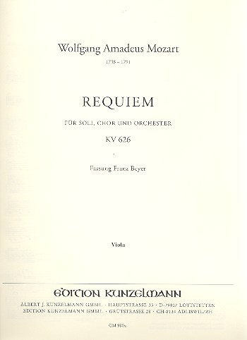 Requiem d-Moll KV626 für Soli, Chor und Orchester