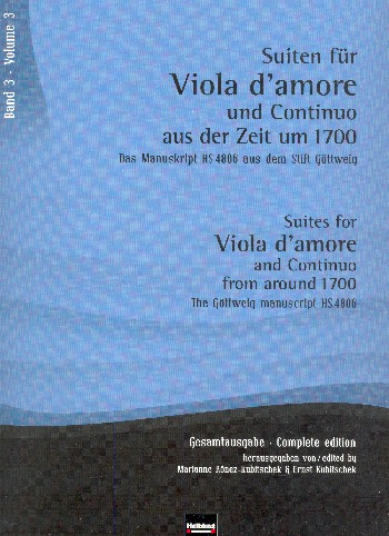 Suiten für Viola d&#039;amore und Continuo aus der Zeit um 1700 Band 3