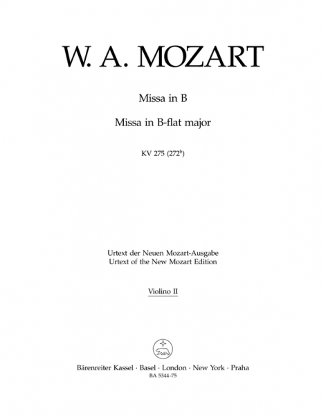 Missa B-Dur KV275 für Soli, gem Chor und Orchester