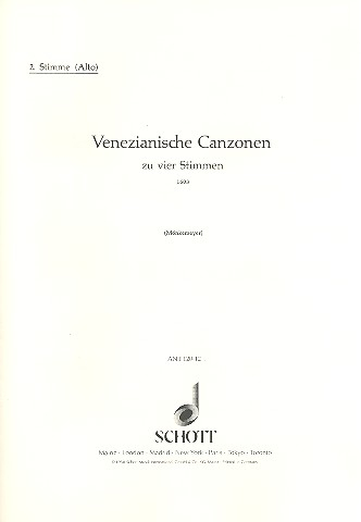 Venezianische Canzonen für 4 beliebige Instrumente (Fidel-, Gamben-, Blockflöten-, Lauten-, G