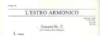 Konzert E-Dur L&#039;Estro Armonico op.3,12 RV265 für Violine, Streicher und Bc