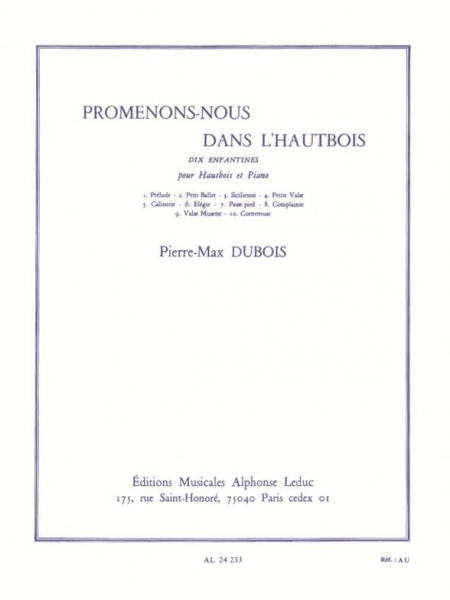 Promenons-nous dans l&#039;hautbois 10 enfantines pour hautbois et piano