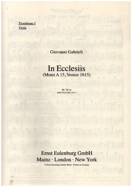 In ecclesiis für gem Chor (SATB), Soli (SATB, auch chorisch), 6 Instrumente und Bc