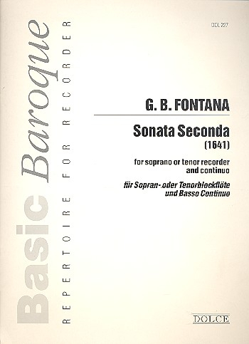 Sonata seconda for soprano (tenor) recorder and bc